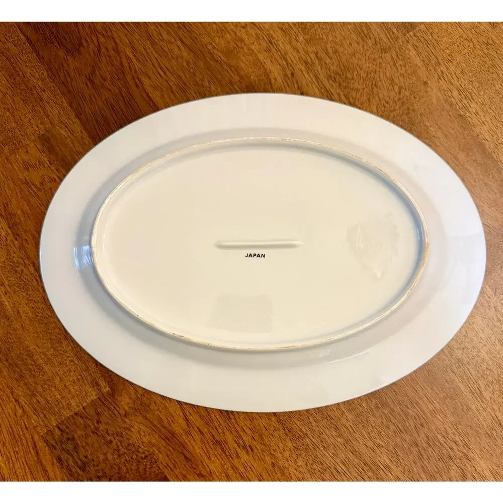 Christmas Holly Fine Porcelain 12 inch oval platter and nut dish.